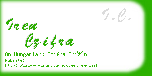 iren czifra business card